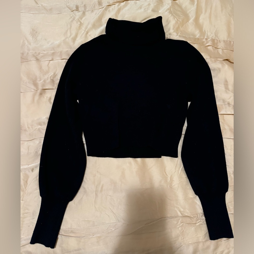 Flattering Cropped Black Turtleneck